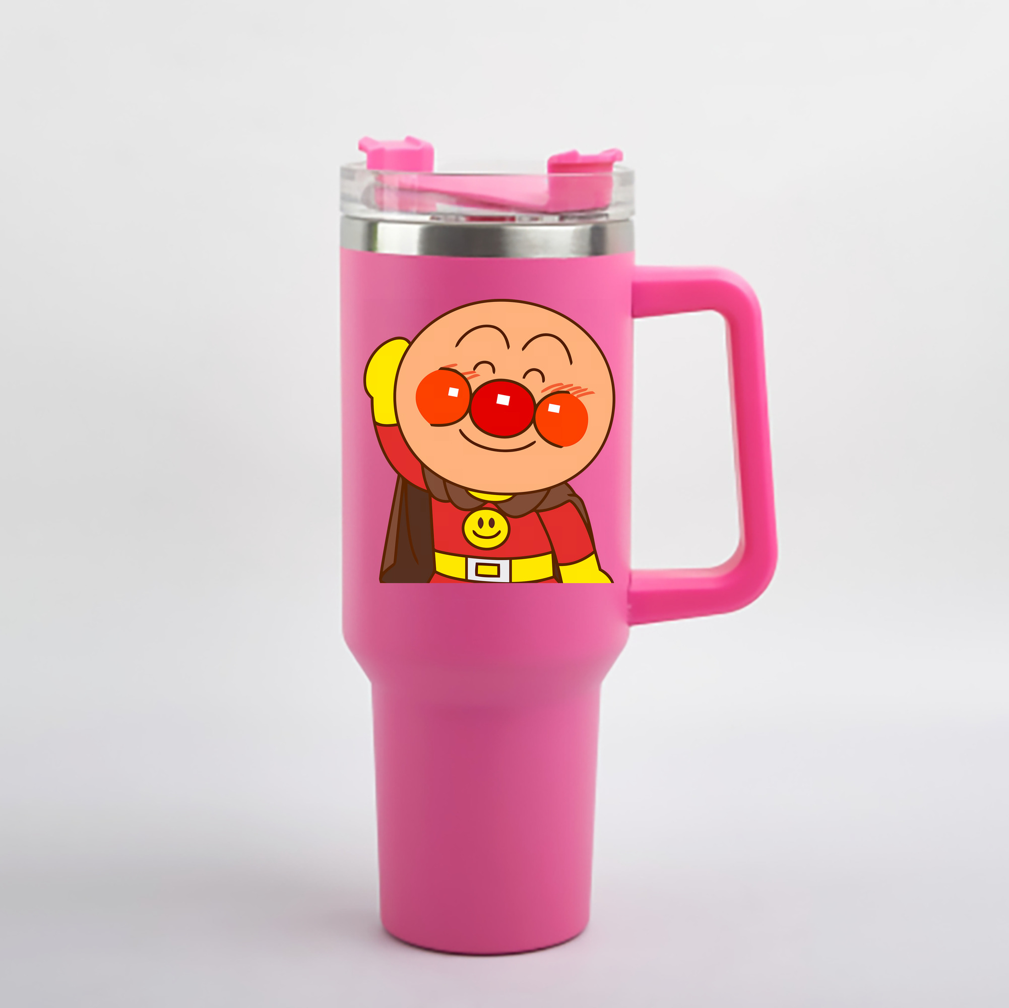 （画像用） アンパンマン Anpanman 1200mL車用タンブラー - クリスタルステッカー（プラスチックストロー付き）